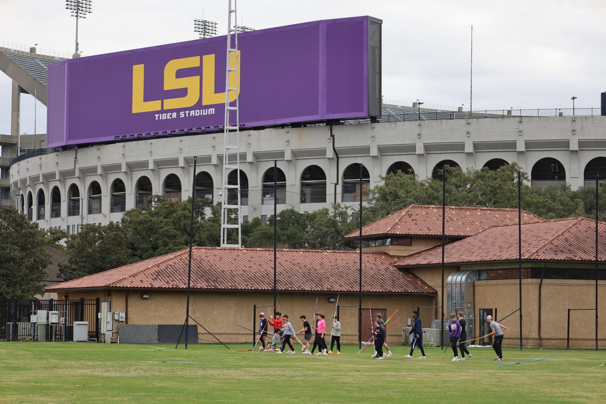 Athletes training at the Louisiana Track and Field Camp